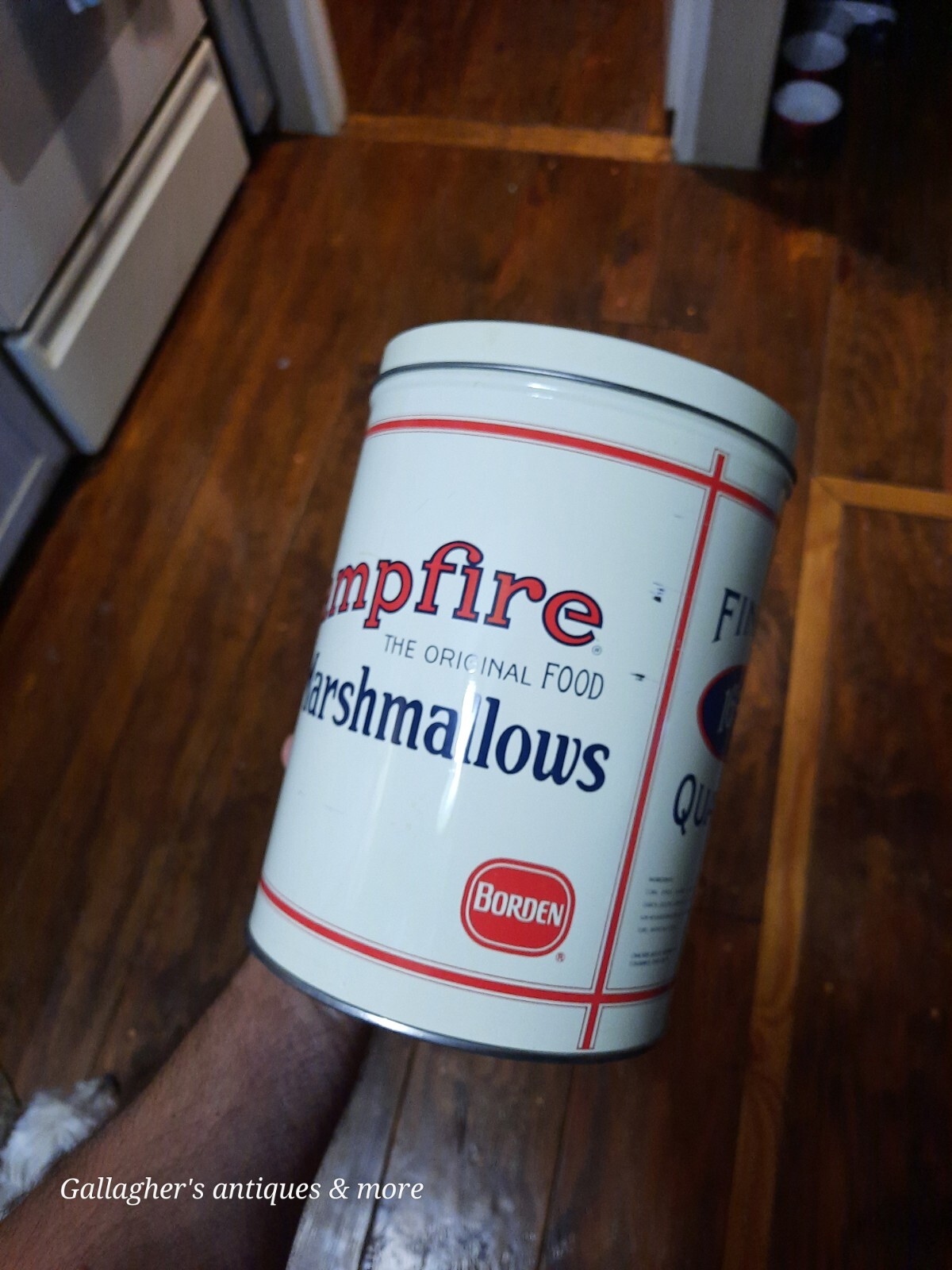 Clean Vintage Campfire Marshmallow Replica Tin Borden 1 Pound Can