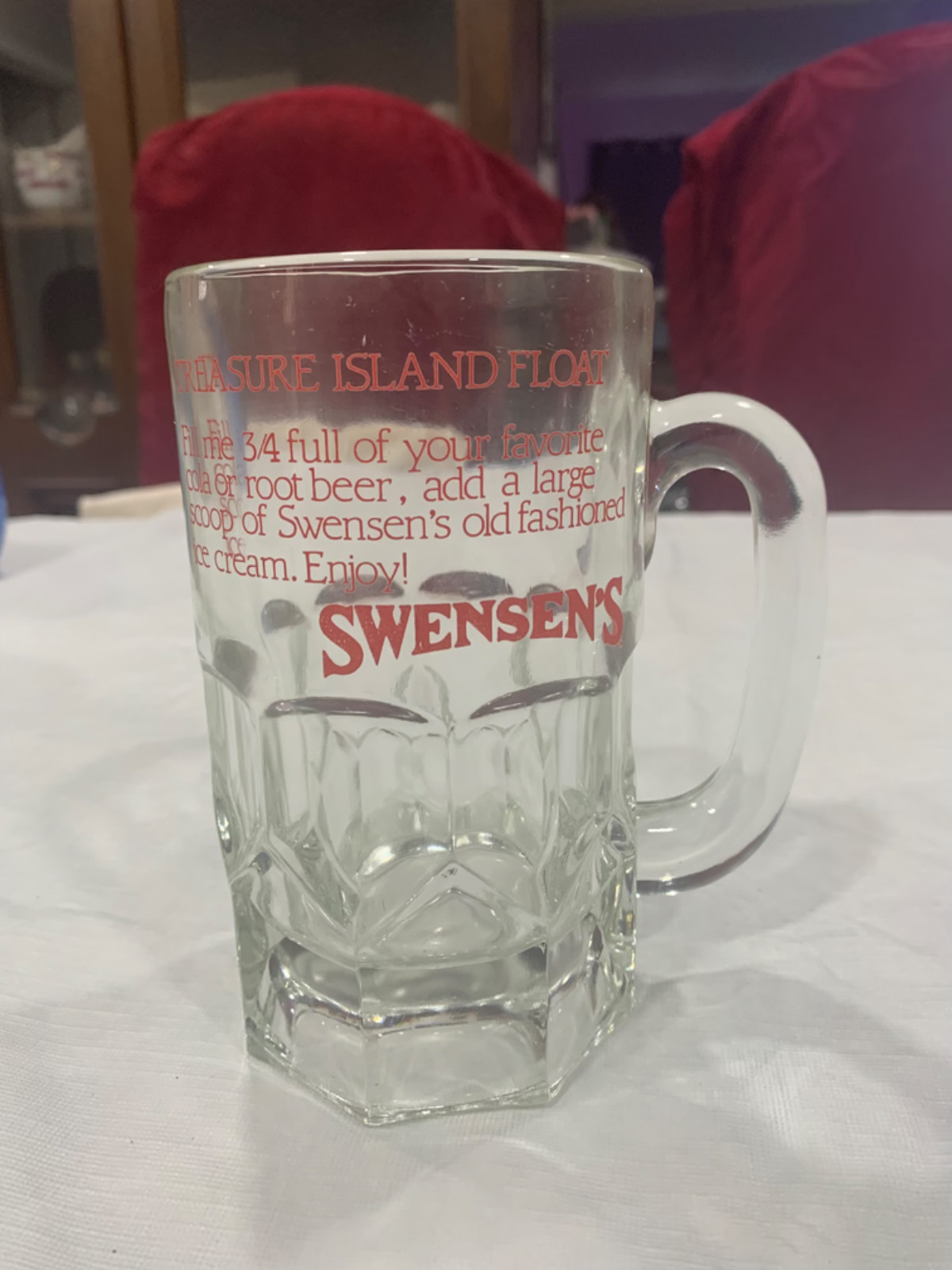 Vintage Swensens Ice Cream Parlor Thick Heavy Glass Root Beer Float Mug RARE HtF