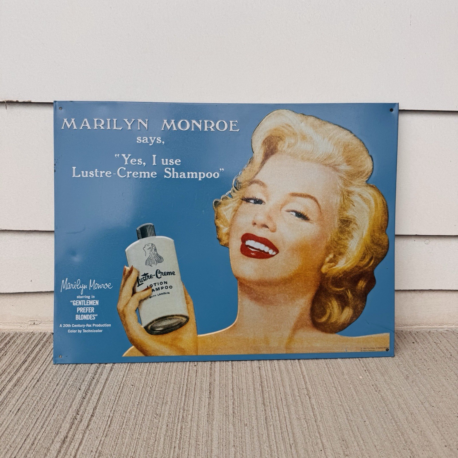 Vintage Marilyn Monroe Lustre Crème Shampoo Ad Metal Poster Reproduction