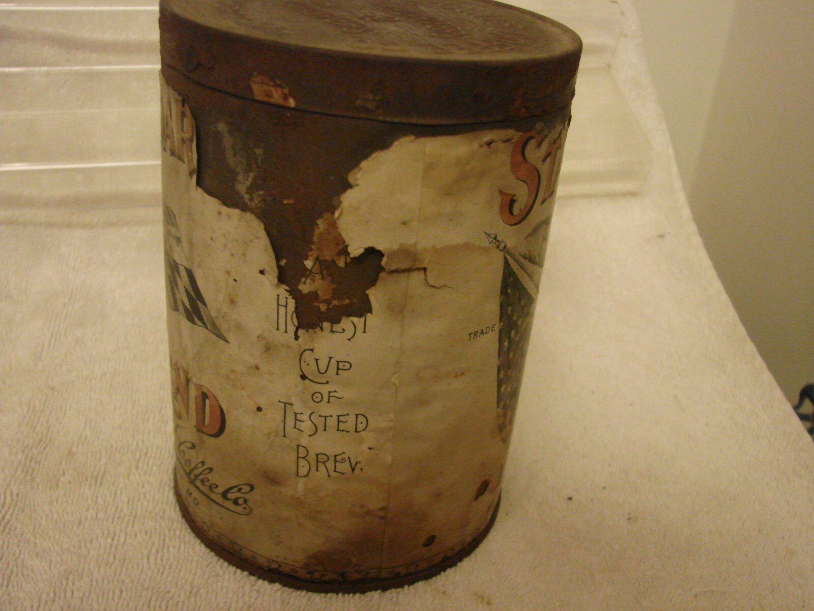 ANTIQUE STANDARD BLEND COFFEE CAN MERCHANTS COFFEE CO. BALTIMORE MD . BALD EAGLE