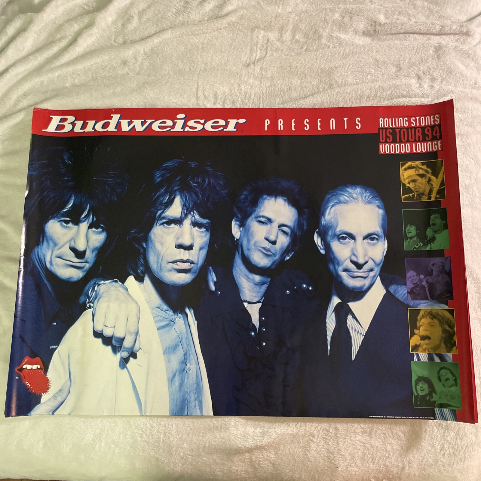 Vintage 1994 Rolling Stones Budweiser Tour Ad Promo Poster Voodoo Lounge 22″×31″