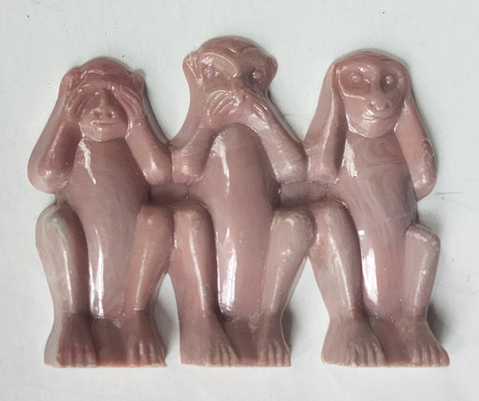 1953 Premium Cracker Jack Prize Deep Drawn 3 Monkeys See Speak Hear No Evil Toy
