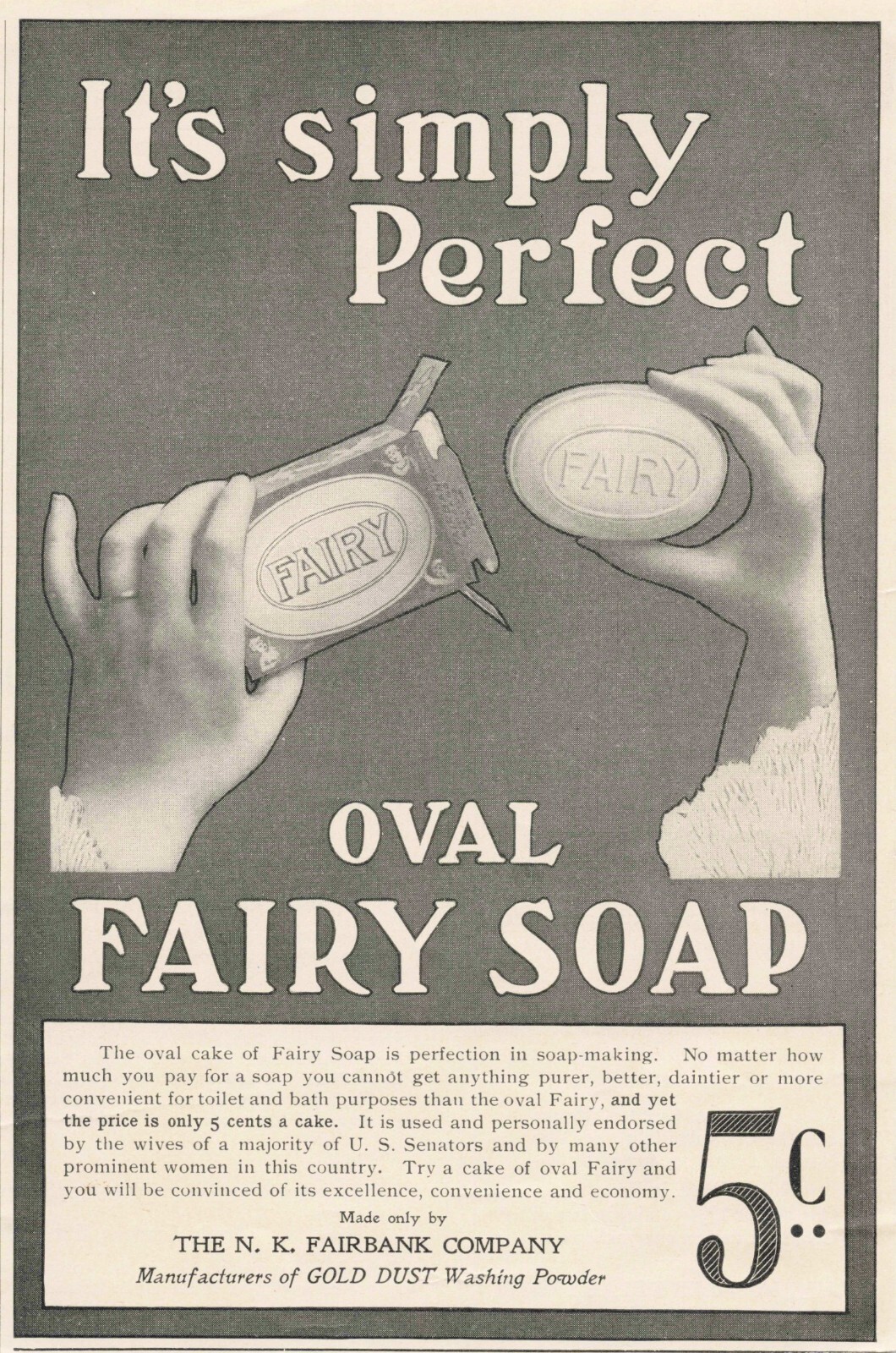 It’s Simply Perfect Oval Fairy Soap Ad Advertisement 7.5″x5″