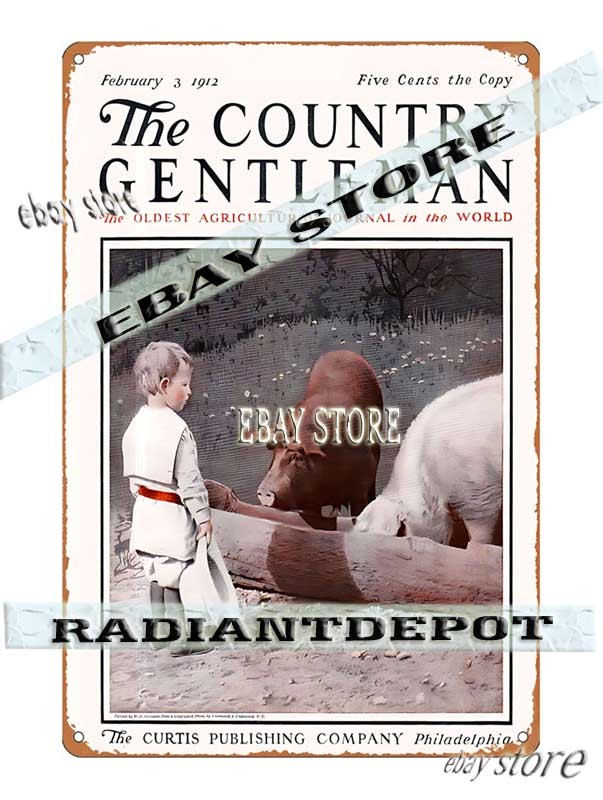 Tin Sign 1912 Rustic Country Pig Farm Livestock collector plaque homeware decor