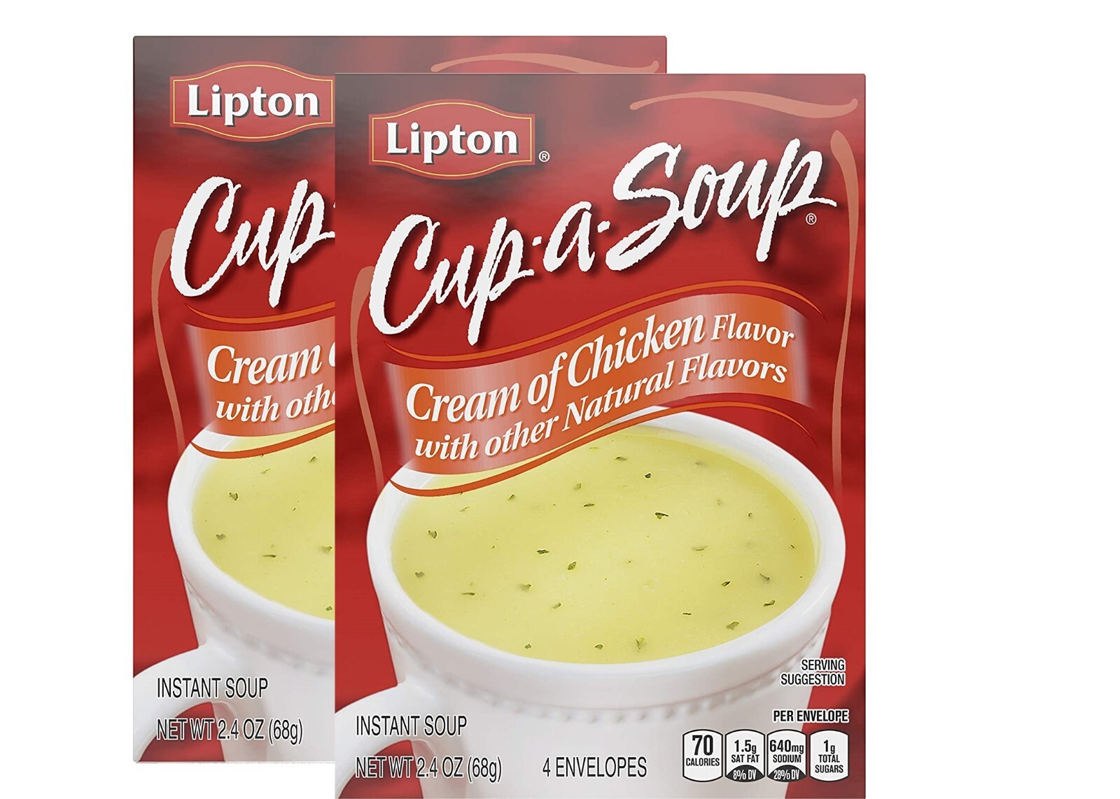 Lipton Cup-a-Soup Instant Soup Cream of Chicken 2.4 Oz 4 Count Pk 2