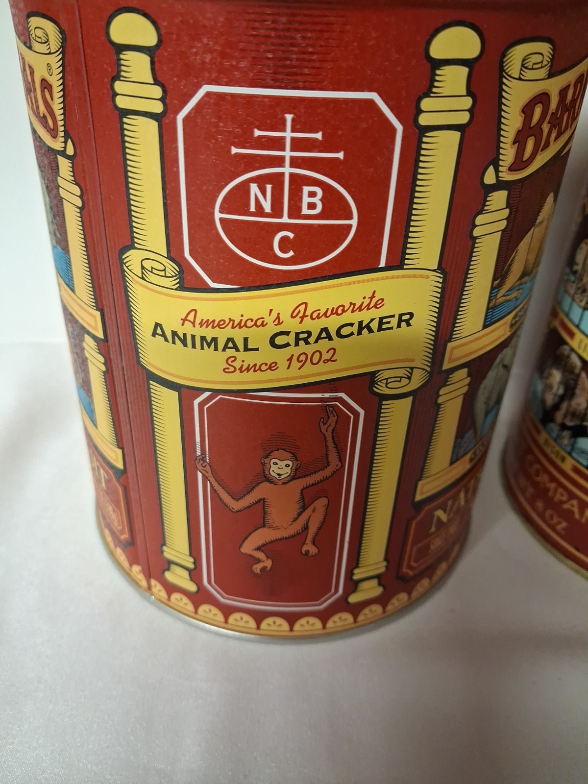 VINTAGE 1979 NABISXO BARNUMS ANIMALS NATIONAL BISCUIT CO. CRACKERS CIRCUS TIN CA