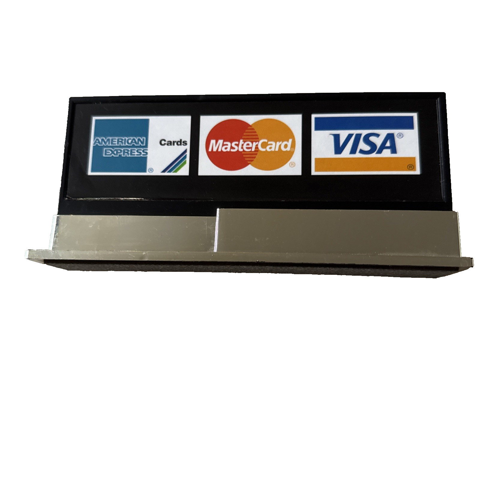 Vintage Visa MasterCard American Express Counter Display Sign Merchant Retro
