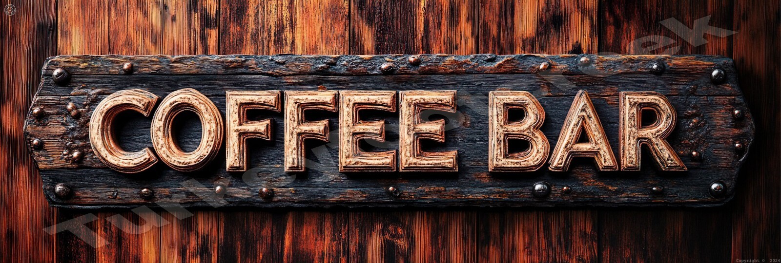 Coffee Bar Rustic Look Metal Sign 2 Sizes to Choose From a87