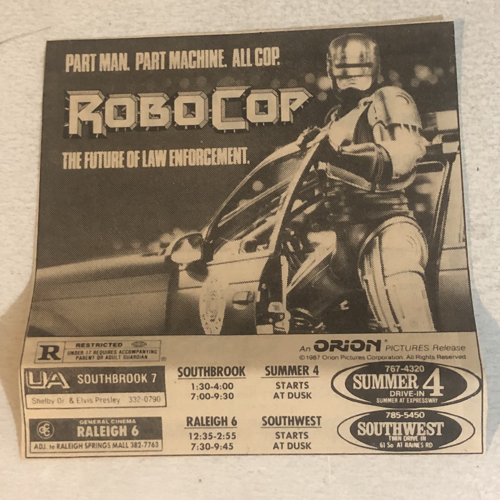 Robocop Peter Weller Movie Print Ad Advert Tpa31