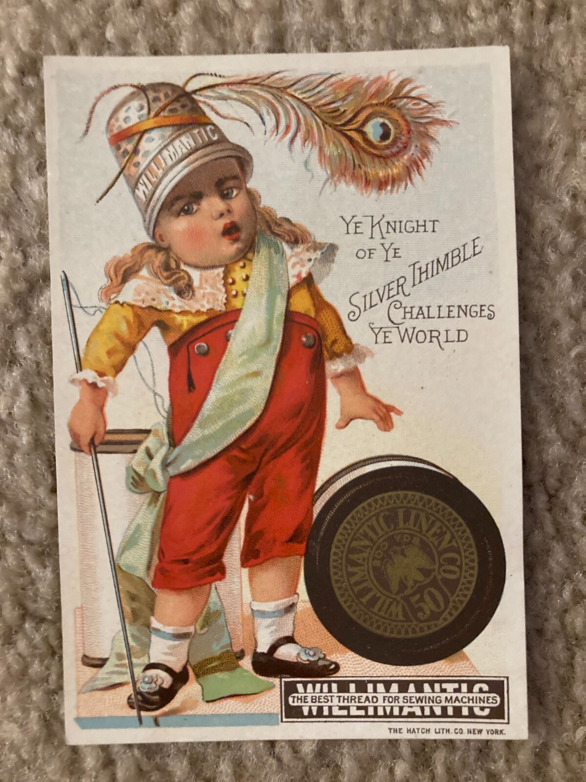 Victorian M Poor And Son Black River NY Silver Thimble Ad Trade Card