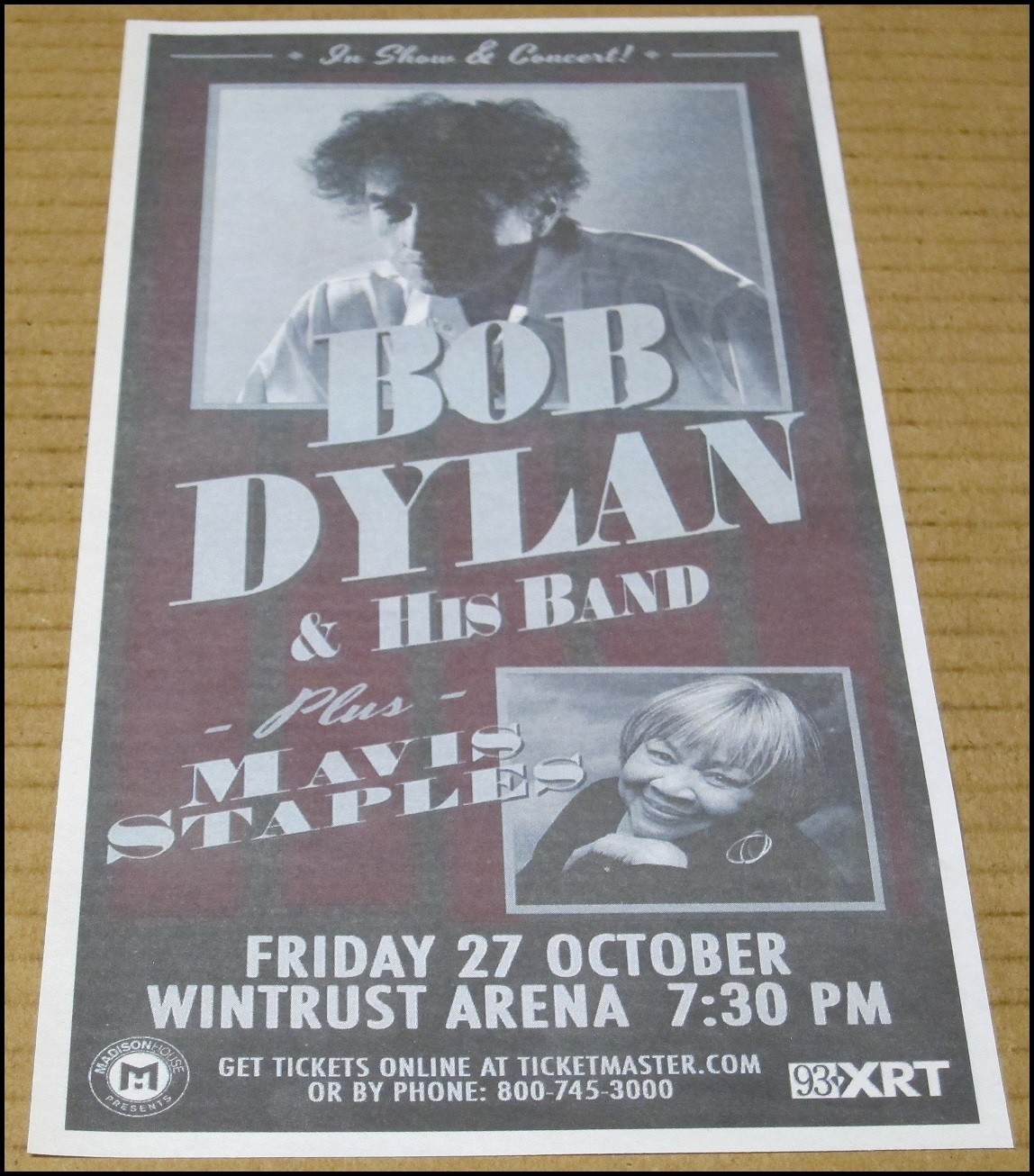 2017 Bob Dylan Mavis Staples Concert Print Ad Newspaper Clipping Chicago 5″x10″