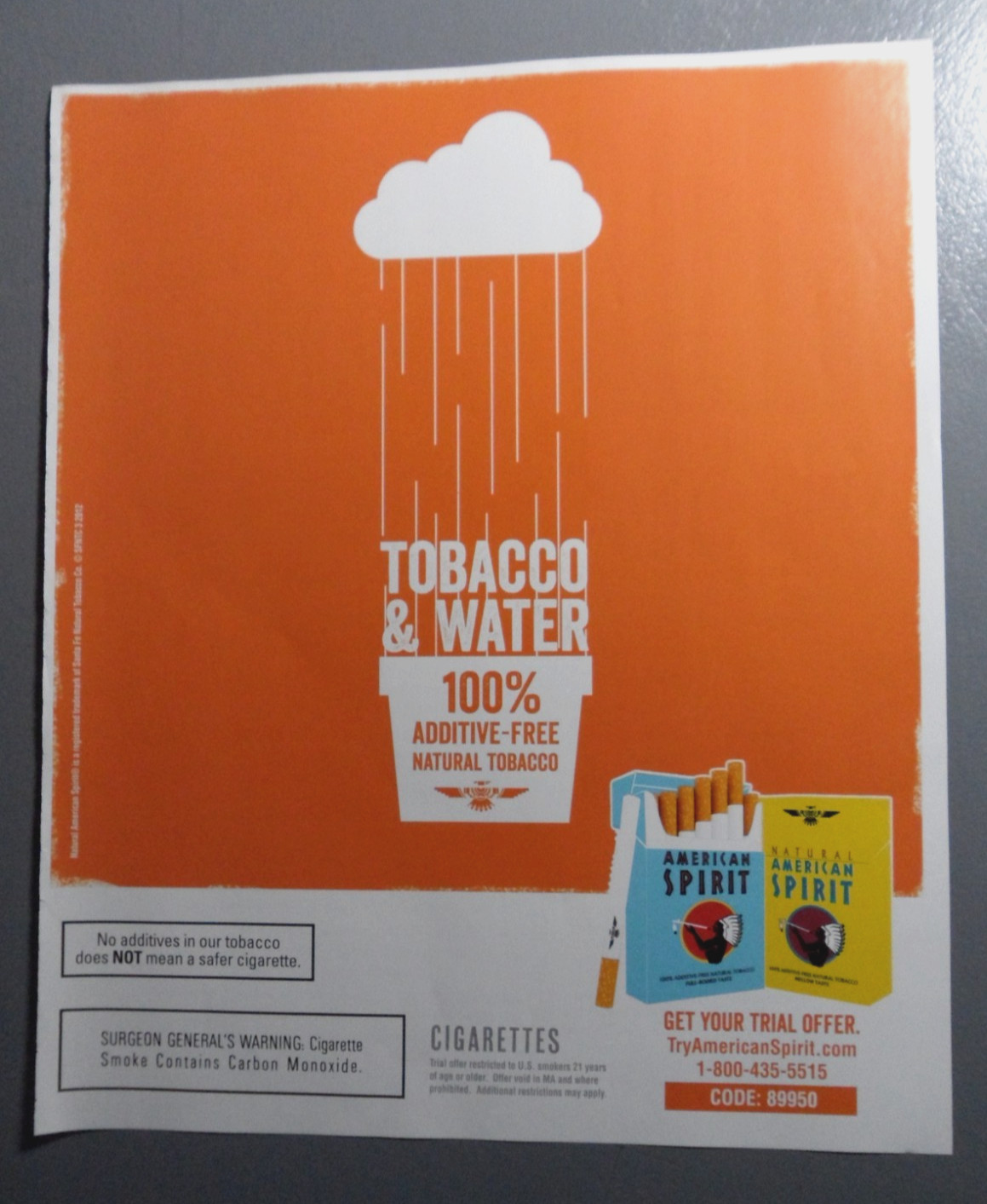 Natural American Spirit Cigarettes Trial Offer Native Symbols 2012 Print Ad 326