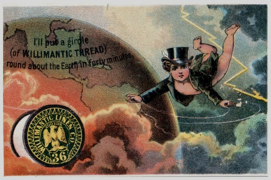 Victorian Trade Cards 1881 Willimantic Linen Thread Six Spool Cotton
