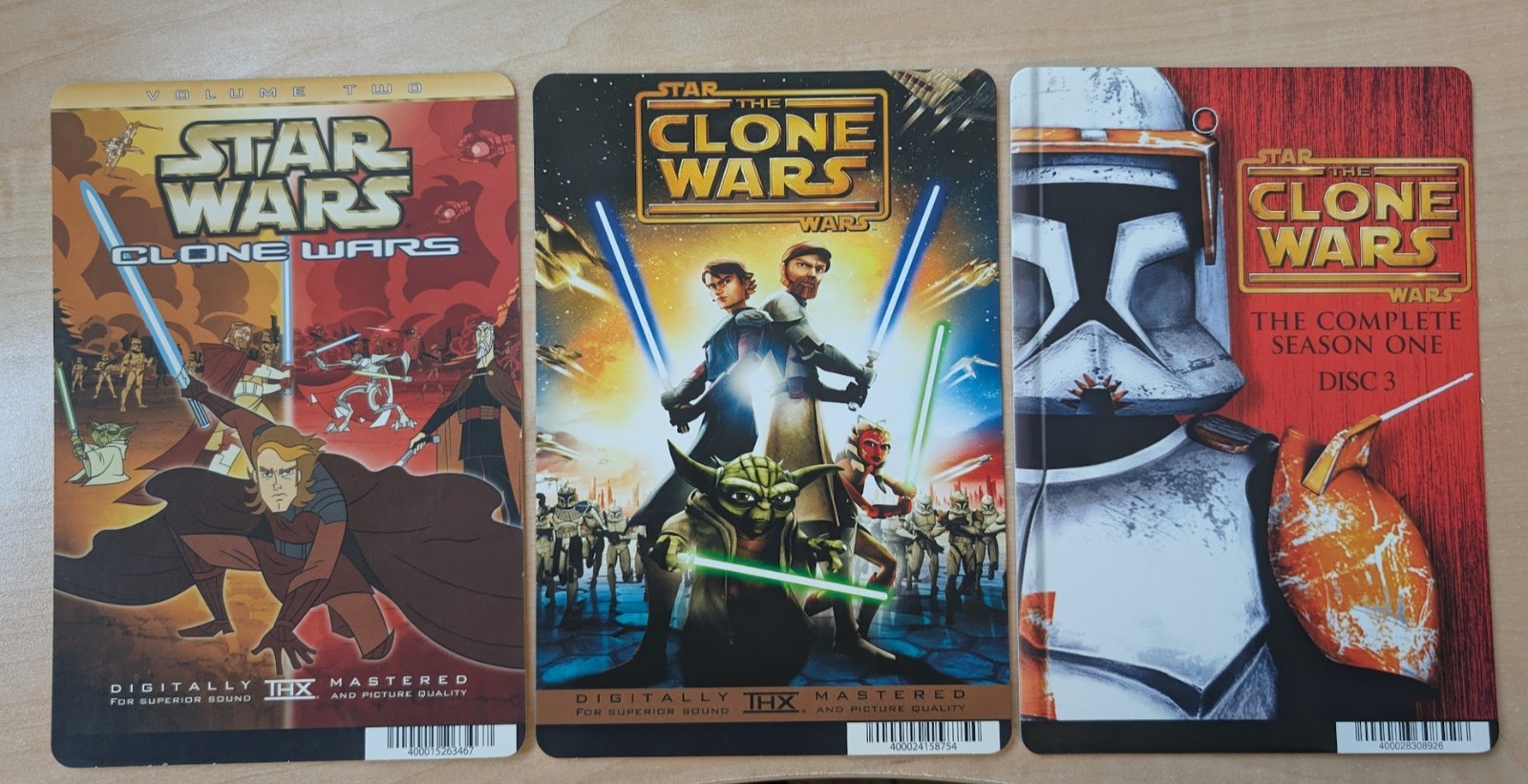 3X Star Wars Clone Wars BLOCKBUSTER DVD BACKER CARD ONLY 5.5″X8″