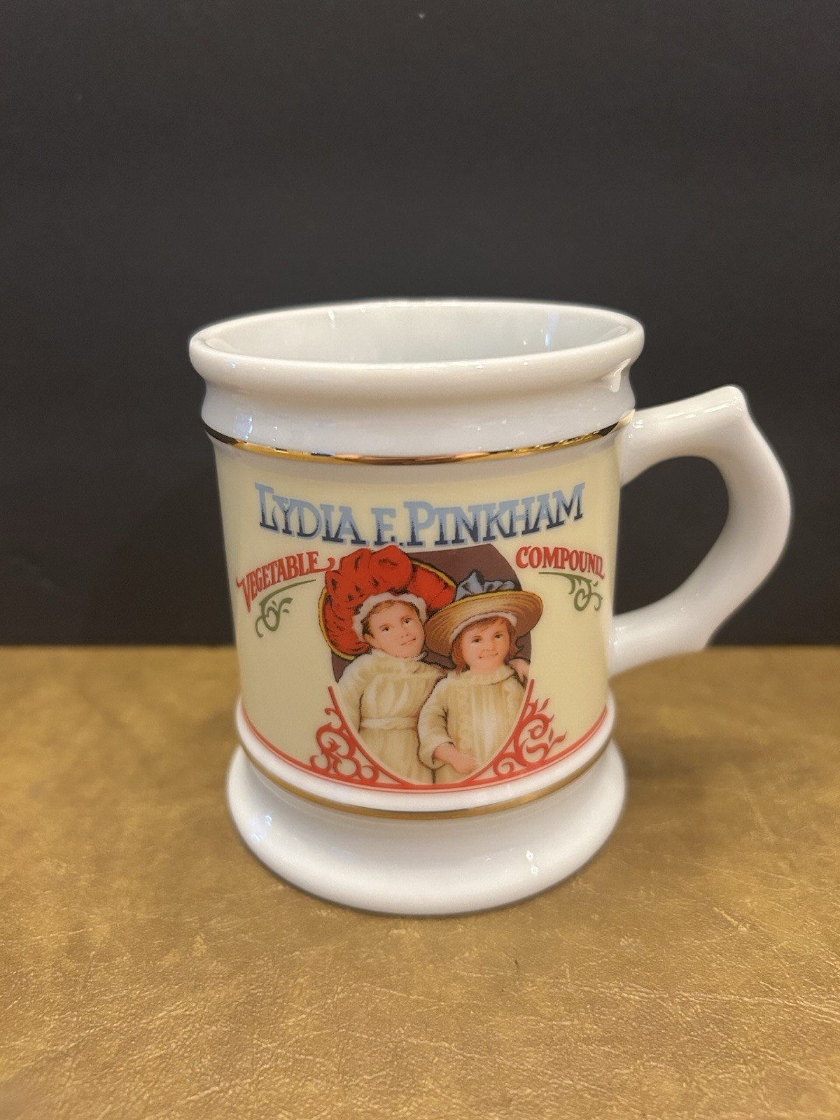 Corner Store Porcelain Mug, Lydia E. Pinkham, Vegetable Compound, 1984, Japan