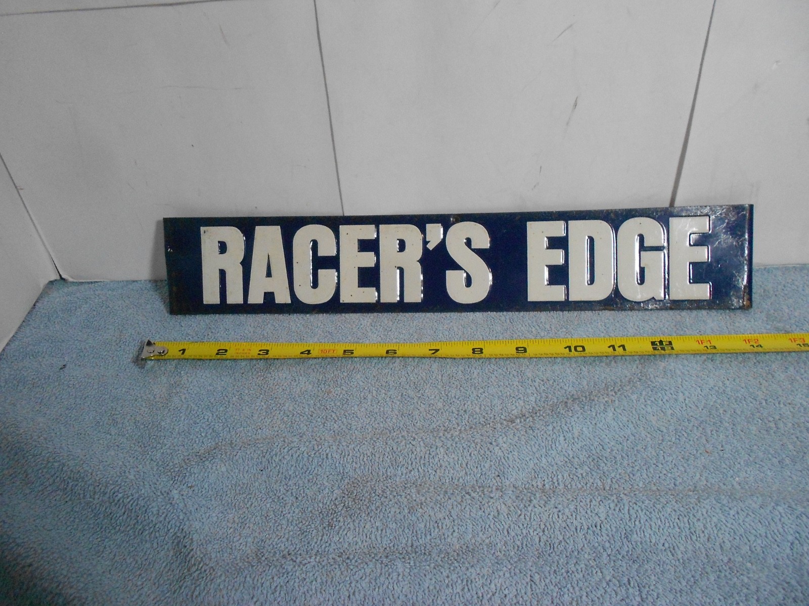 VINTAGE ANTIQUE ORIGINAL STP “RACERS EDGE” METAL GASOLINE & OIL ADVERTISING SIGN
