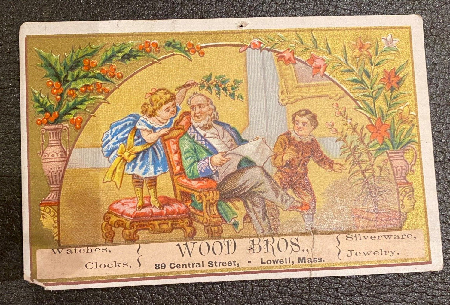Wood & Abbotts – Geo H Wood Bros Jewelry Lowell MA Victorian Trade Card JEWELRY