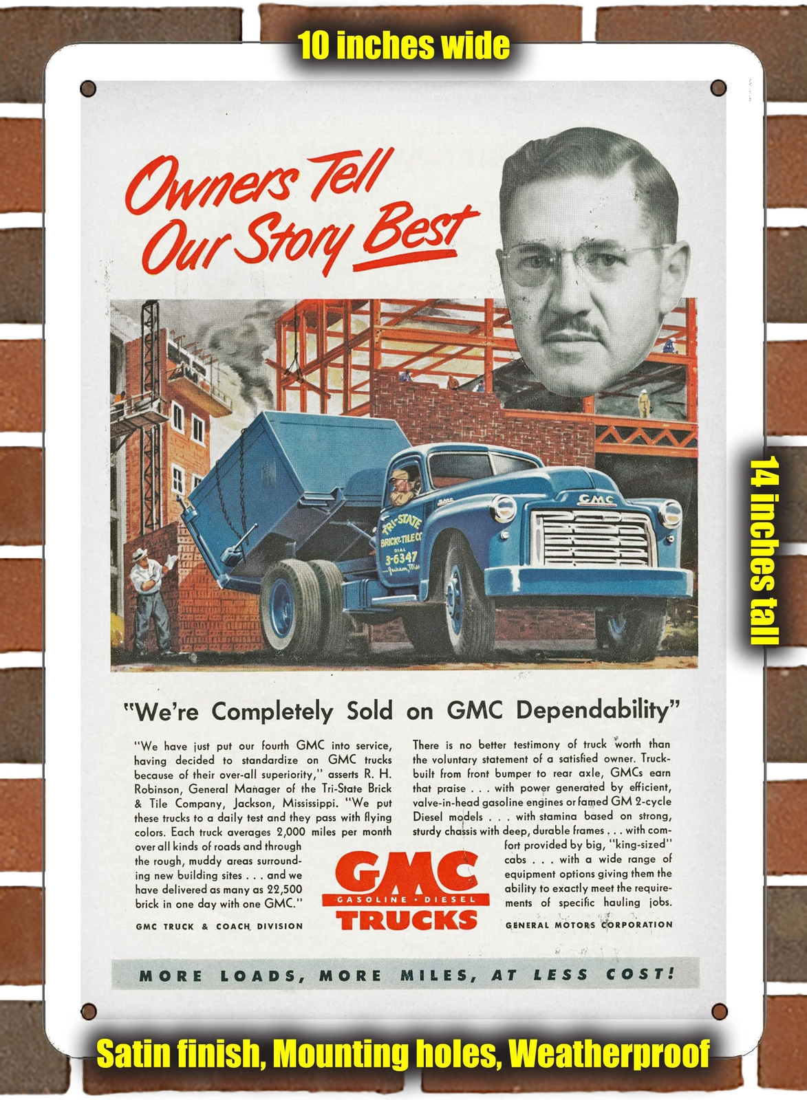 Metal Sign – 1950 GMC Truck- 10×14 inches