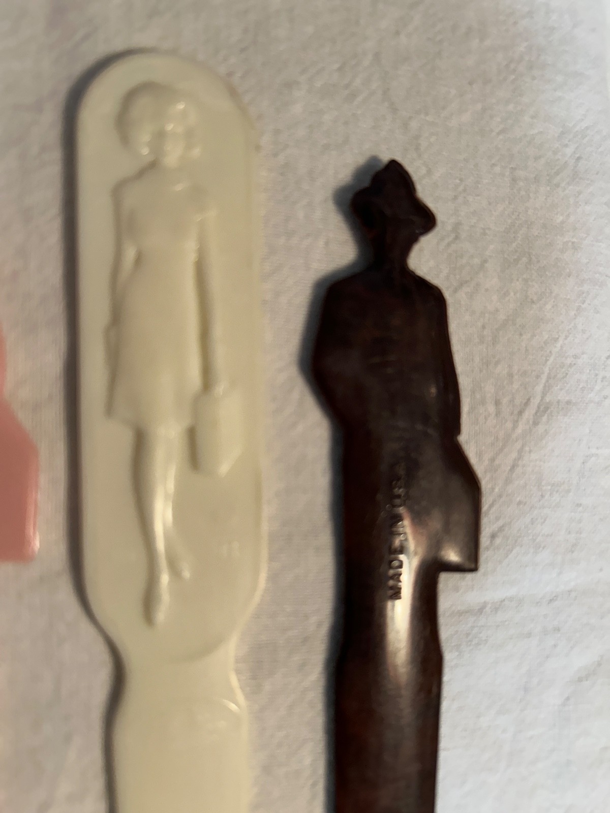 FULLER Brush Man LETTER OPENER Plastic Pink Clear Brown White 4 Vintage 1950’s