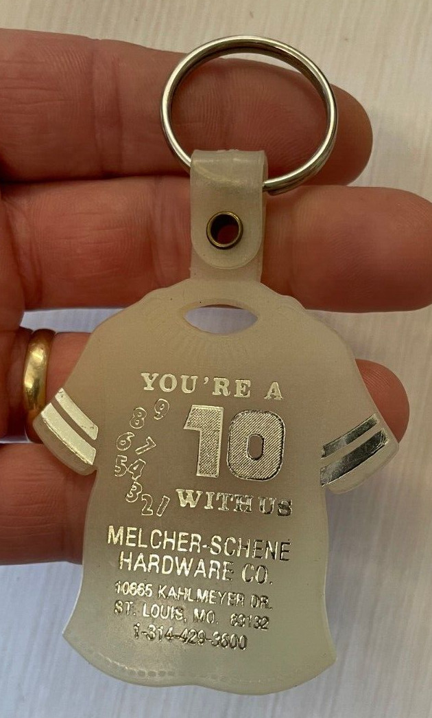 Vintage Melcher-Schene Hardware Co Keychain St Louis MO Collectible