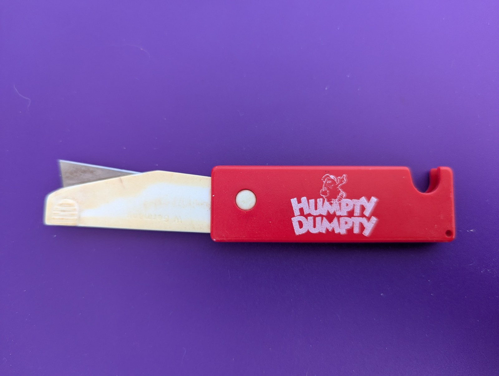 Vintage Advertising Box Cutters& Folding Tool Horner Humpty Dumpty Mennen