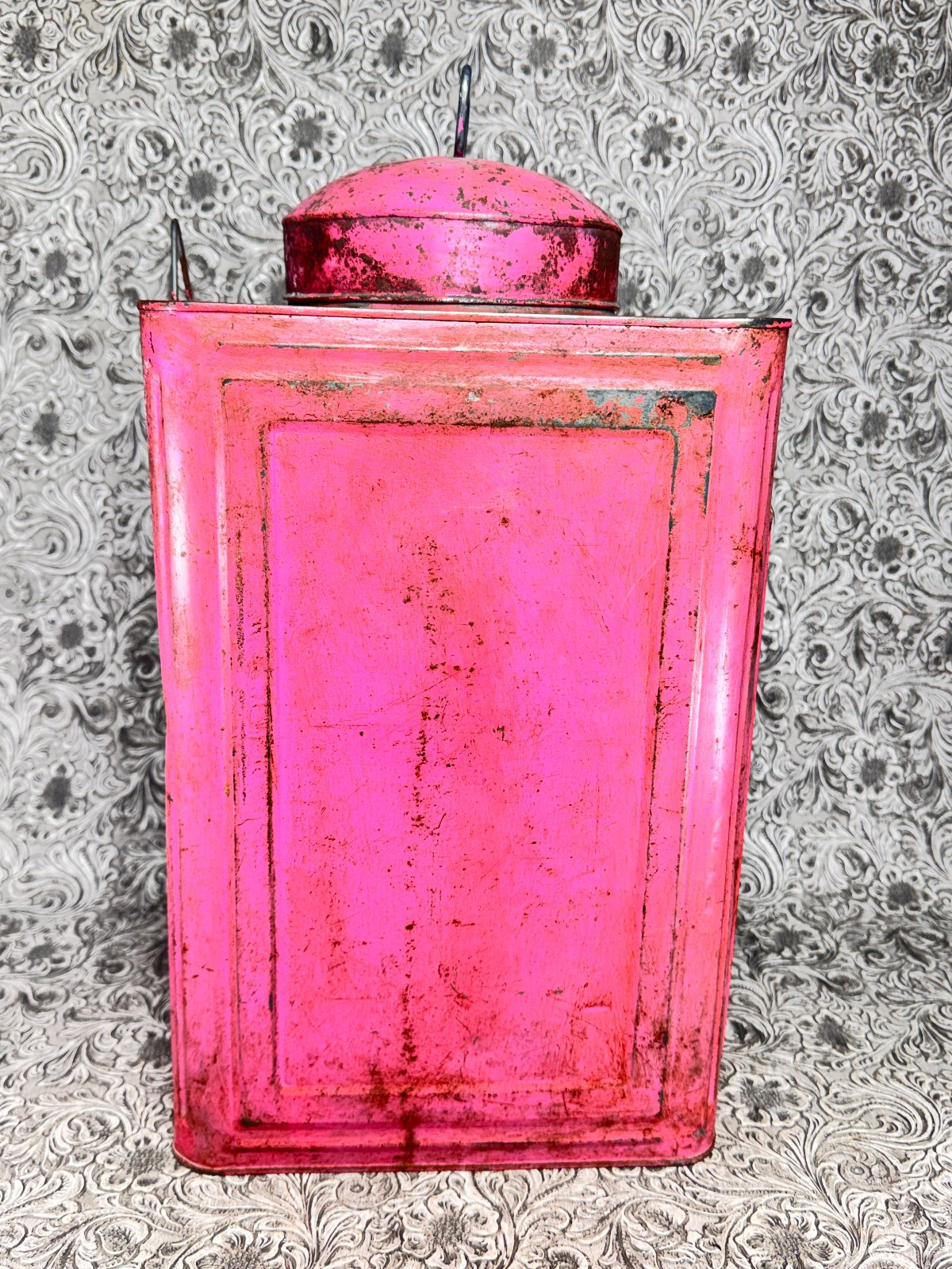 Antique Primitive Candy Cracker Bread Tin Container General Store Dry Goods 18″