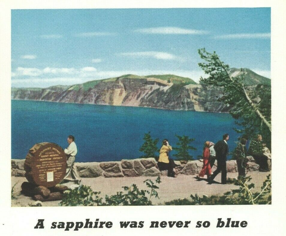 Crater Lake Drive Oregon Highways 1939 Travel Vacation Vintage Print Ad