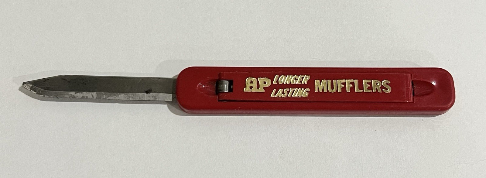 Advertising AP Mufflers Pocket Knife Slide Out Blade Majestic Auto Parts Vintage