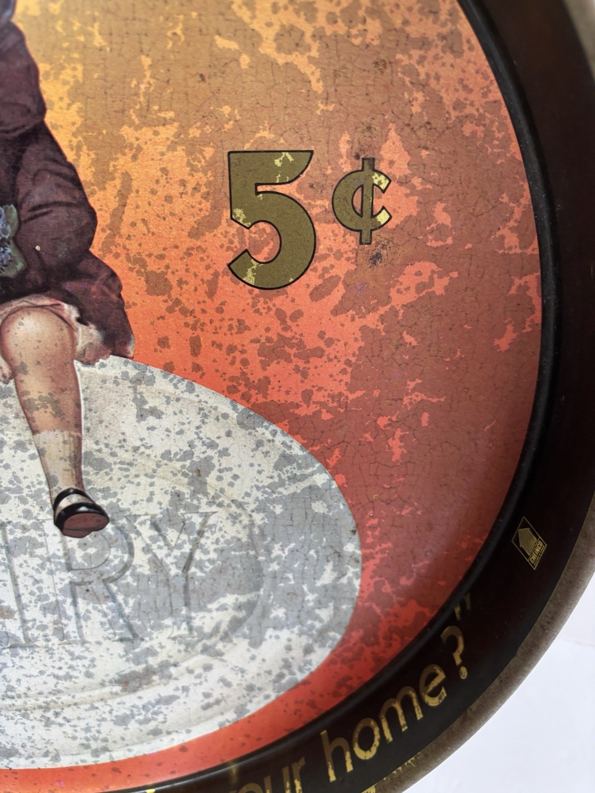 ANTIQUE TIN ADVERTISING TRAY FAIRY SOAP 14 IN. ROUND LITHOGRAPH 1910