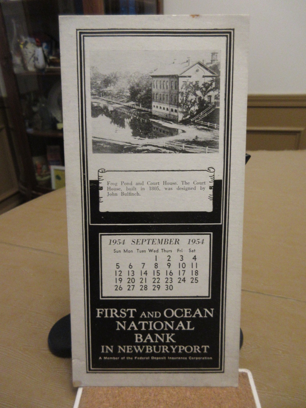 Sept. 1954 FIRST and OCEAN NATIONAL BANK (Newburyport, Mass) ADVERTISING BLOTTER