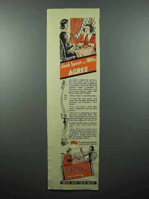 1942 Dentyne Gum Ad – Jack Sprat and Wife Agree