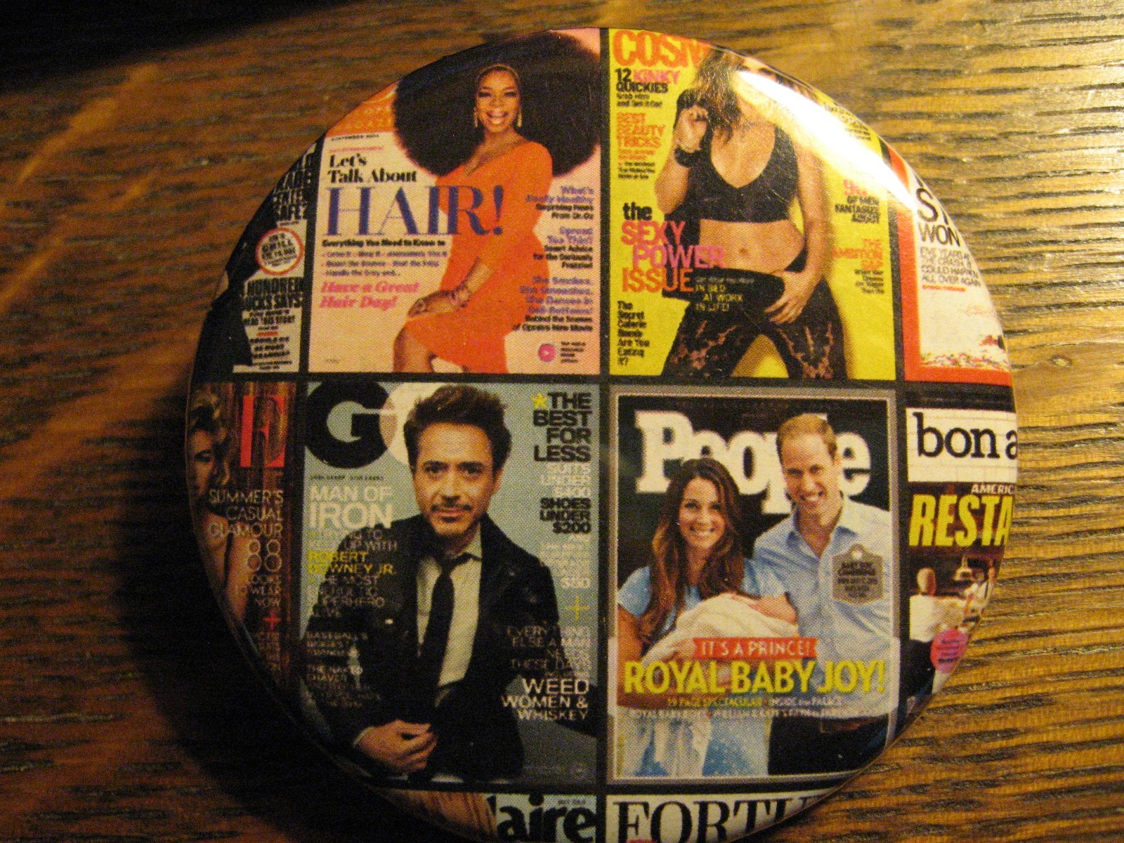 Kate Middleton Prince William Robert Downey Magazine Advertisement Pocket Mirror