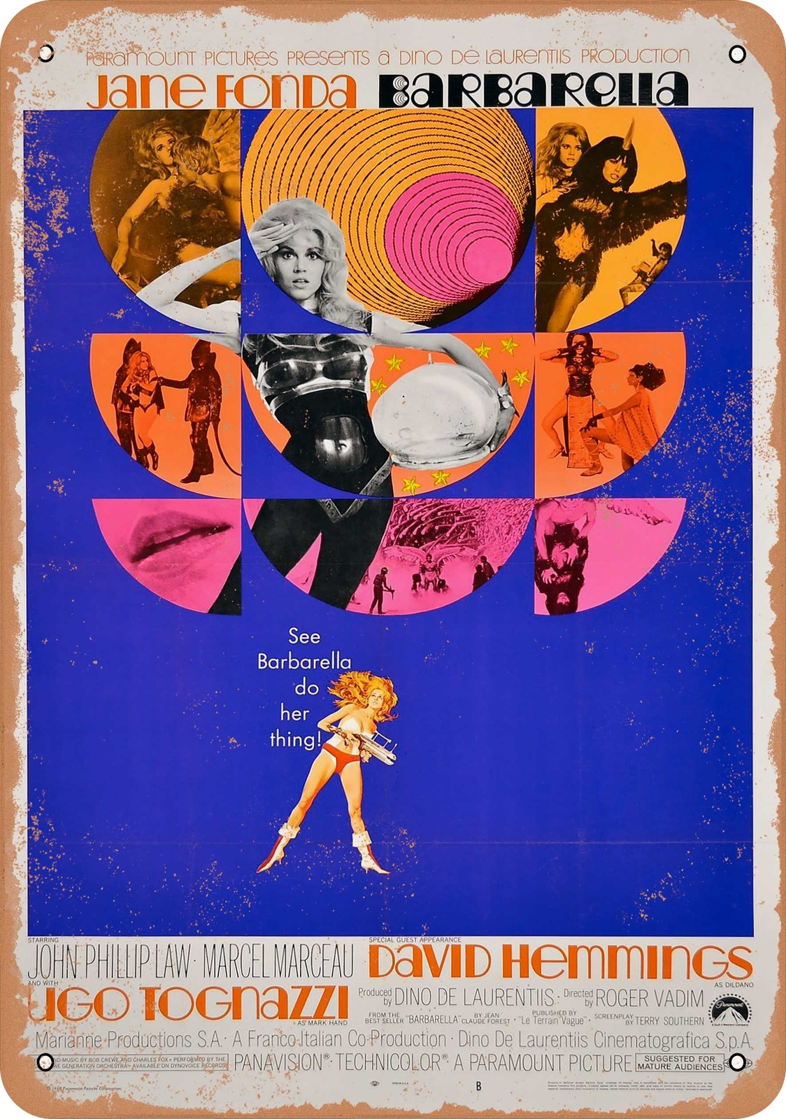 METAL SIGN – Barbarella (1968) 1 – Vintage Look