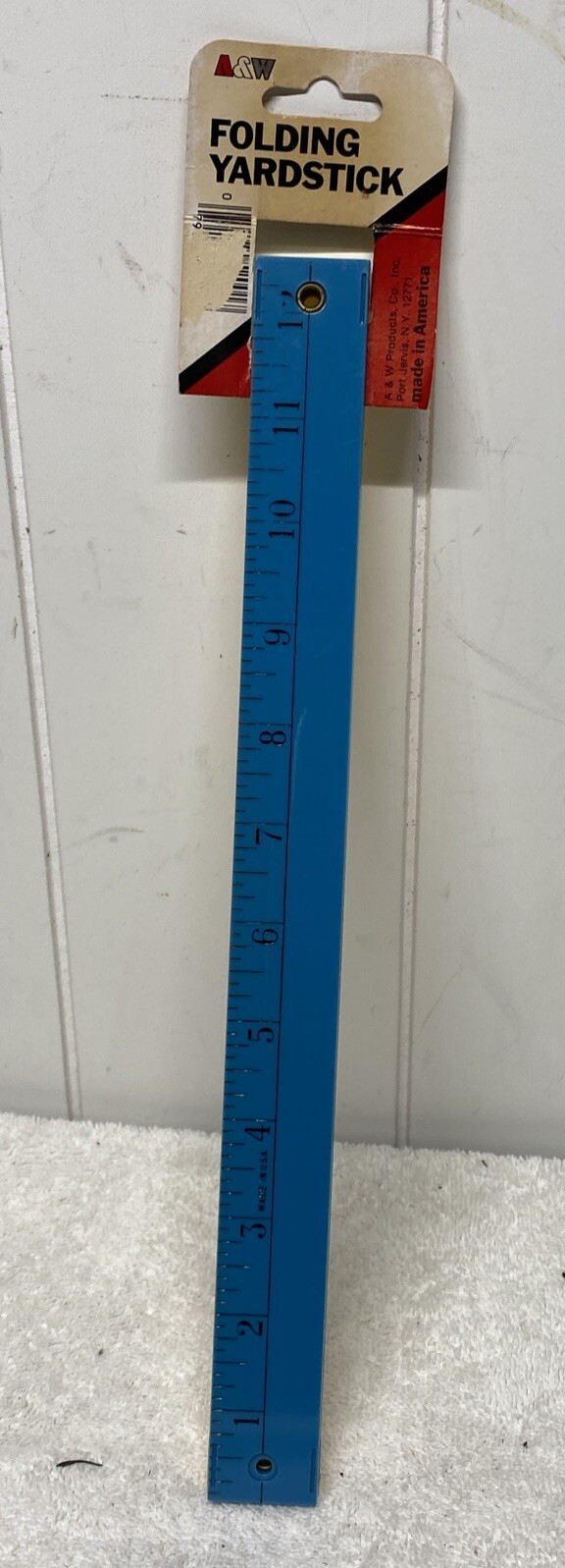 Vintage A&W Folding Yard Stick Blue, White And Yellow