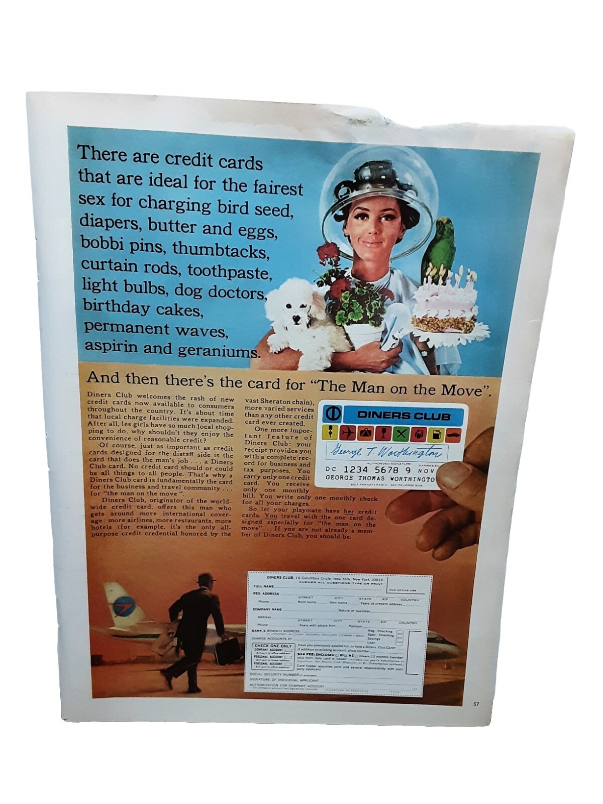 1966 Diners Club Card Man On The Move Vintage Print Ad