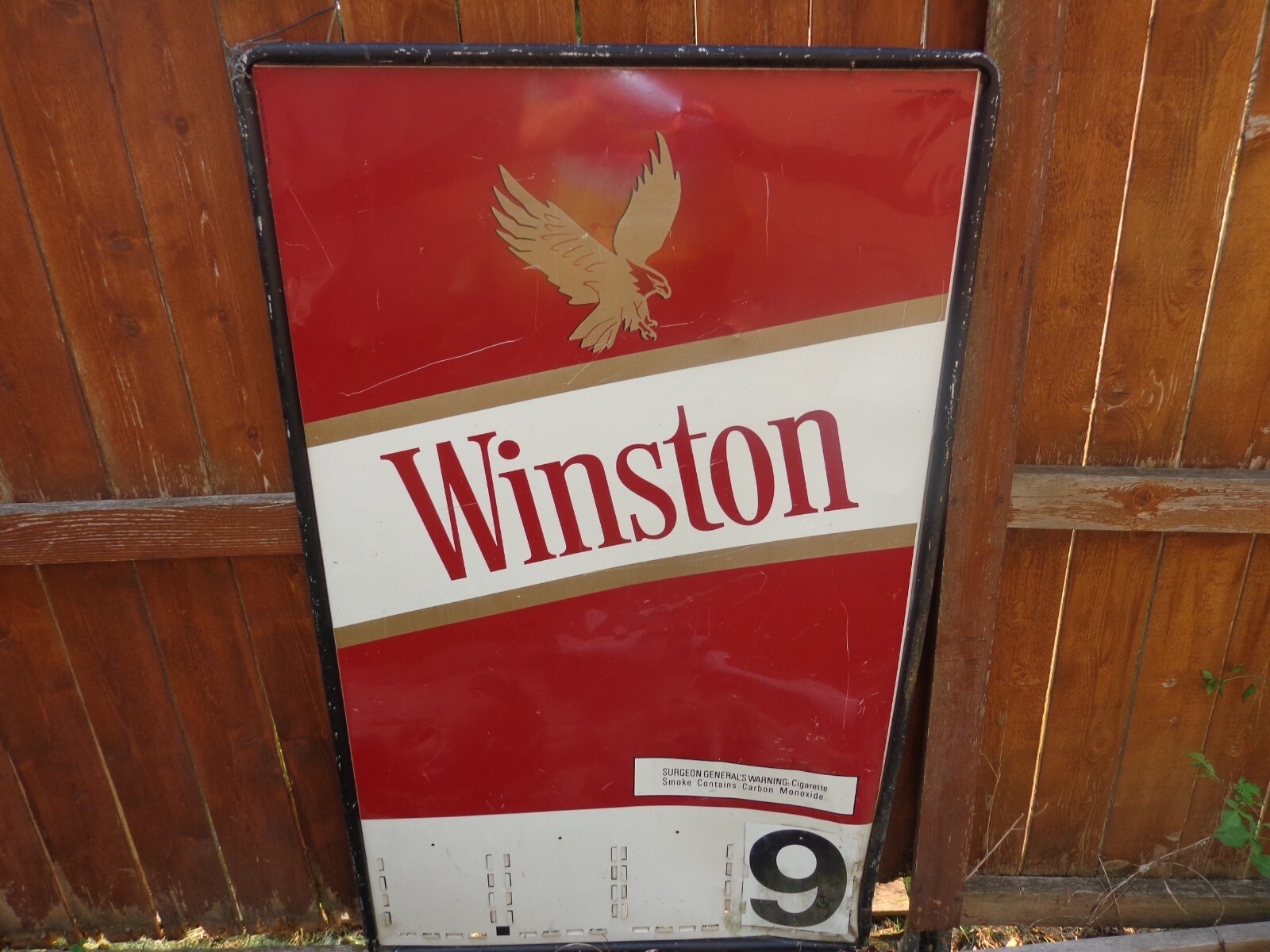 METAL 1985 WINSTON CIGARETTE ADVERTISING SIGN RJ REYNOLDS TOBACCO CO. 36 x 60 in