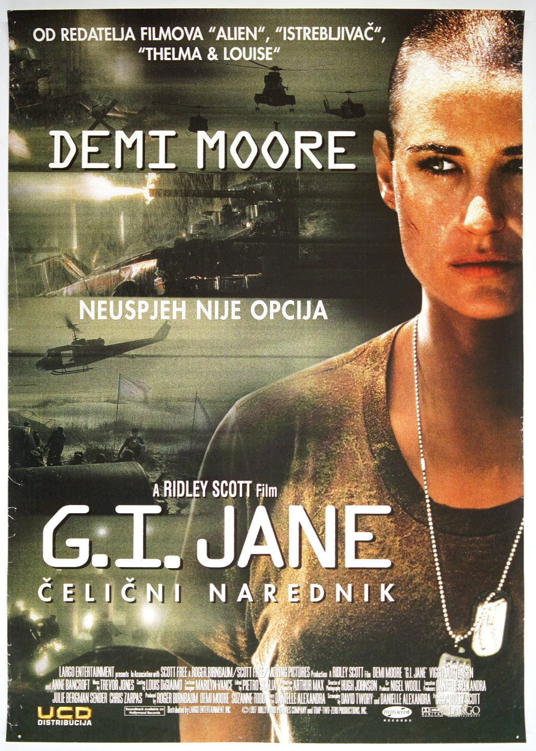 G.I. JANE Original CRO movie poster 1997 DEMI MOORE VIGGO MORTENSEN RIDLEY SCOTT