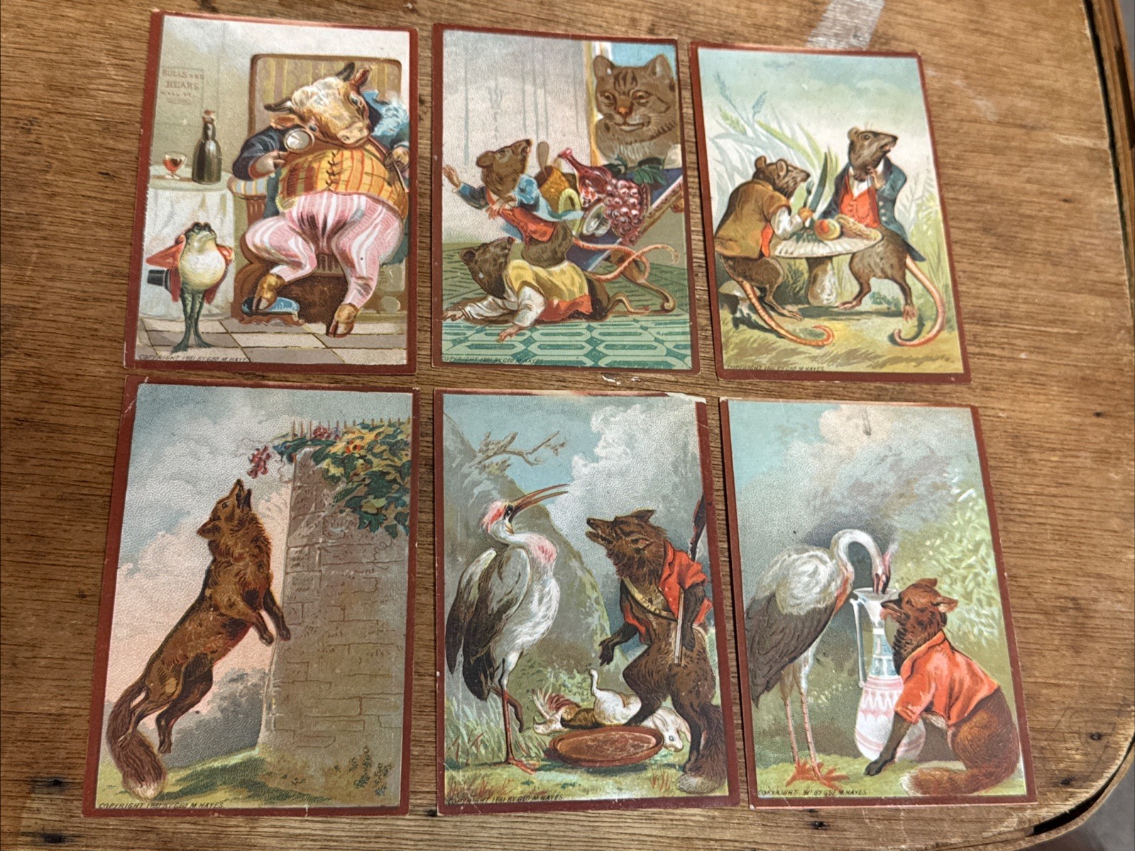 6- Geo M Hayes Anthropomorphic Mice/Wolf/Bull/Cat/Misc- No Ads S253