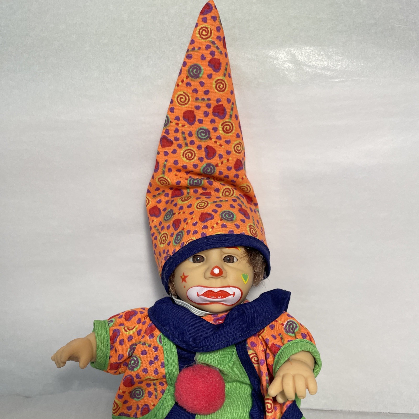 GIGO Palm Pal Clown Doll 1990’s Bean Bag Doll Expressions Pouting Retro Vintage
