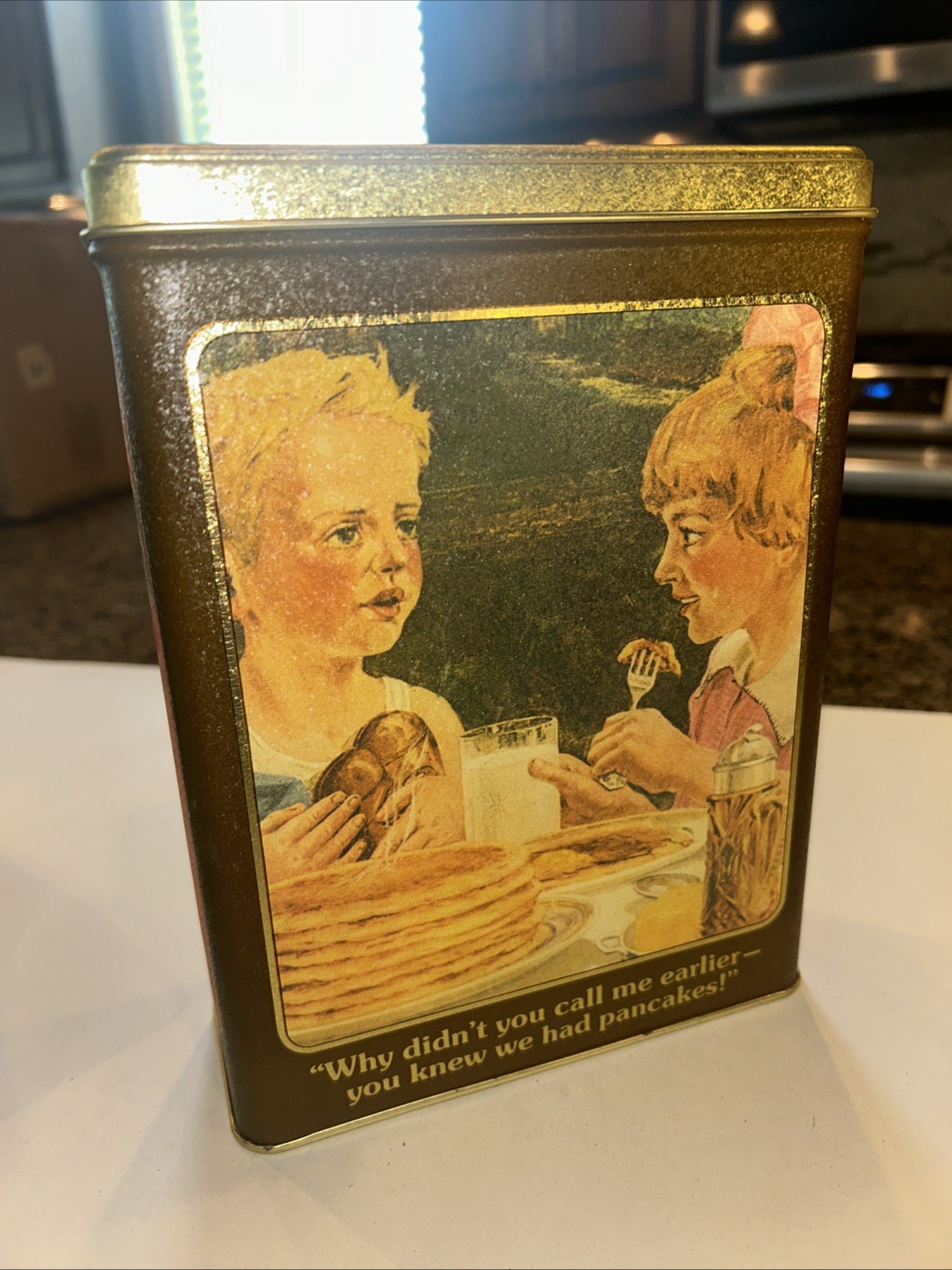 Vntg Pillsbury Hungry Jack Adv. Tin 32oz Illustrations By Richard Ferrell Coll.