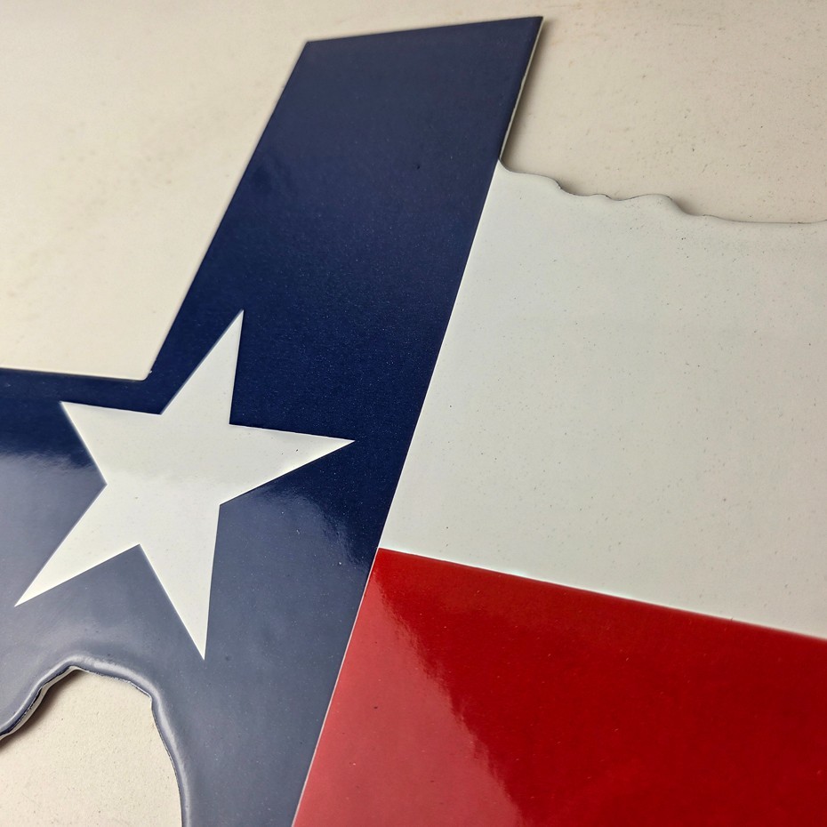 Vintage Texas Flag Sign – USA Gas Service Station Pump Plate Porcelain Sign