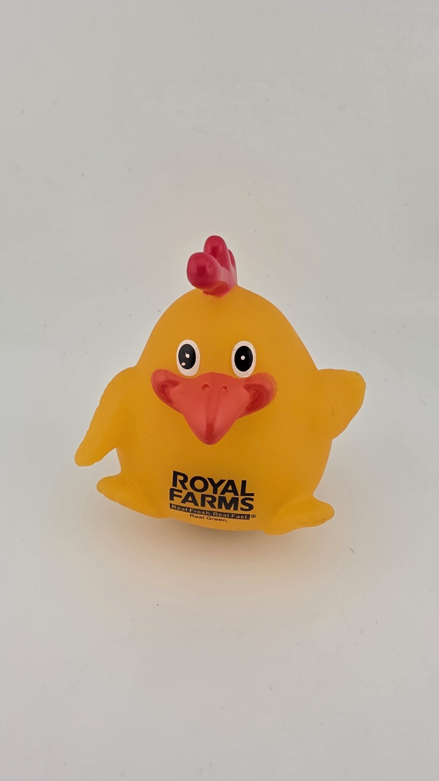 ROYAL FARMS ADVERTISING RUBBER CHICK CHICKEN “REAL FRESH REAL FAST” REAL GREEN