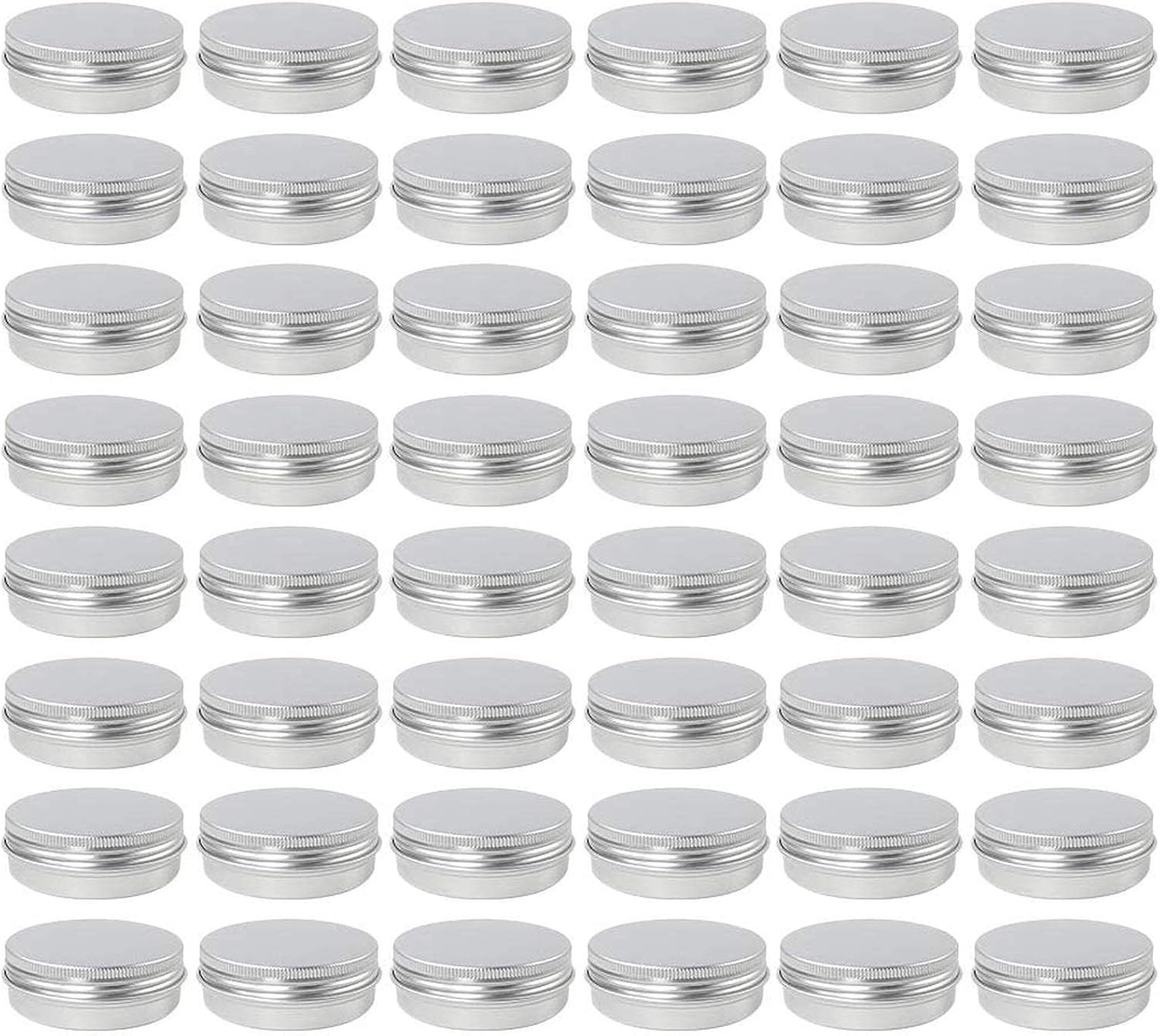 48 Pack 2 Oz Metal round Tins Aluminum Tin Cans Containers with Screw Lid