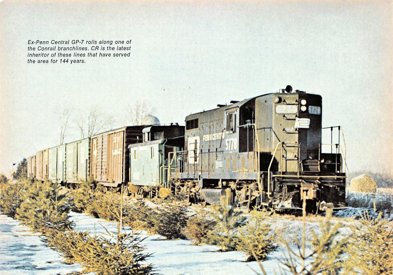Pennsylvania Central GP-7 On A Conrail Line Active For 144 Years Vtg Mag Excerpt