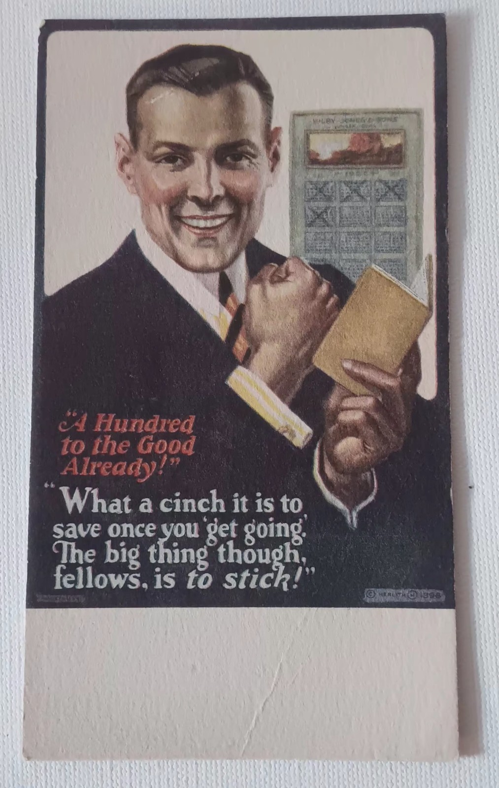 Very Old Lithograph Savings Bank Postcard Advertisement