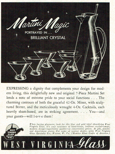 West Virginia Glass Martini Magic Mixer Stirrer Cocktails 1957 Magazine Print Ad