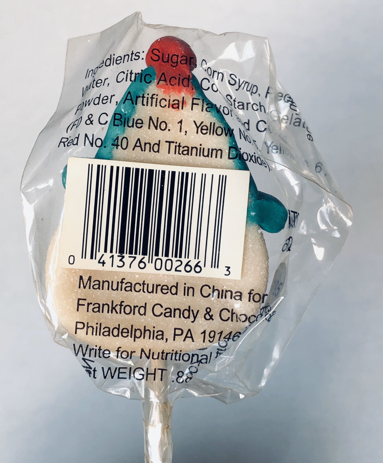 Vintage 2001 Frankford SNOWMAN Jelly Pop Candy container bubble gum CHRISTMAS