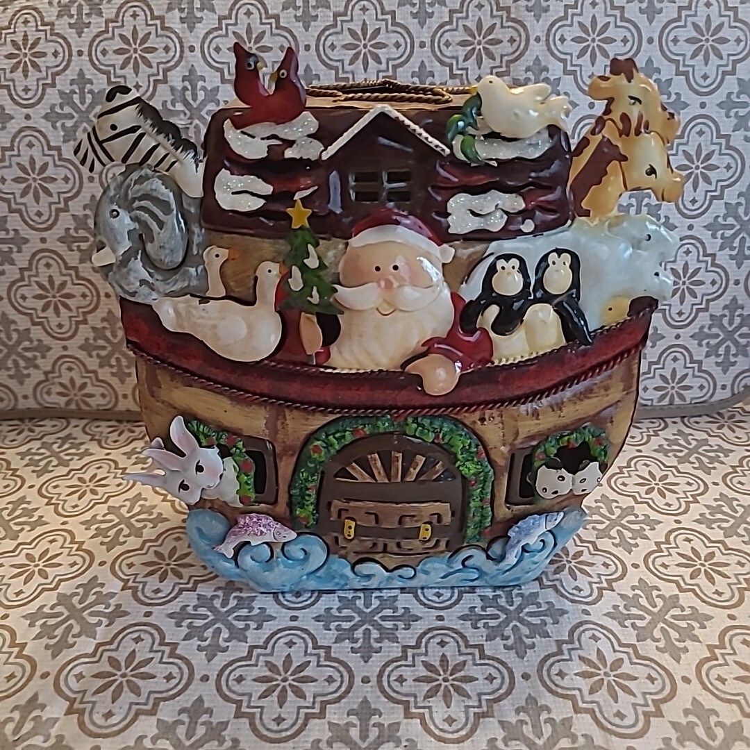 Christmas Noah Ark Tin Candlelit Votive