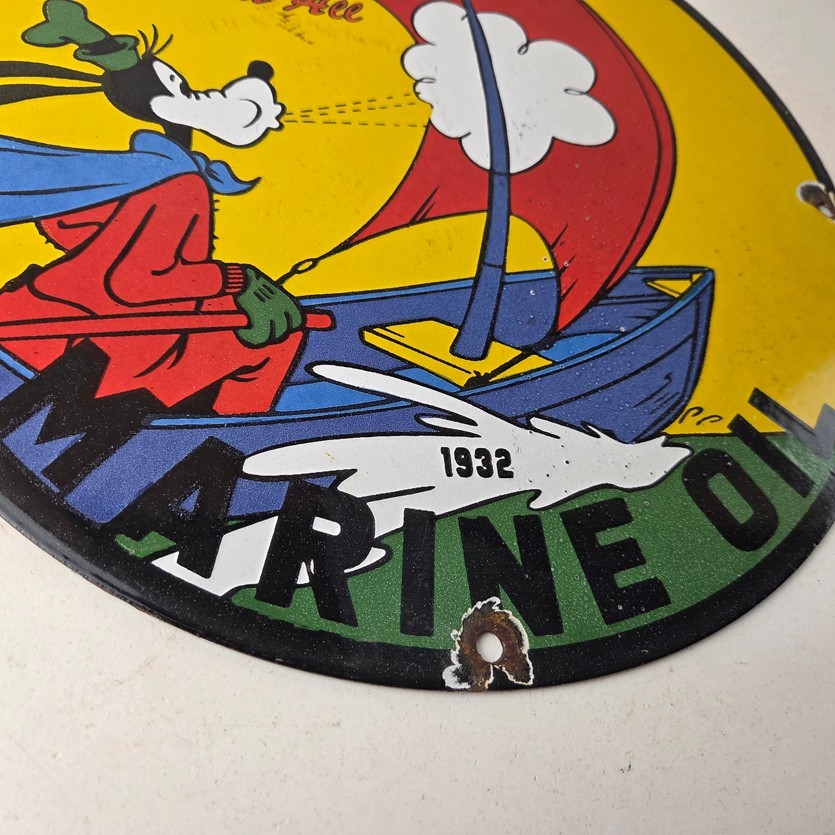 Vintage Empire Motor Oil Sign – Gas Service Station Pump Porcelain Sign