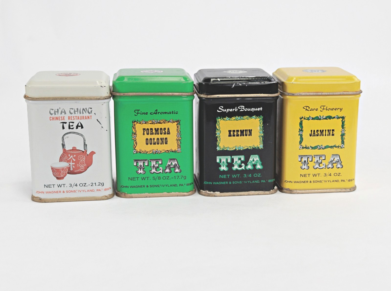 Vintage John Wagner & Sons Miniature Tea Tins Set Of Four